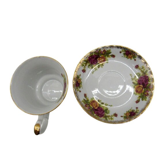 CROWN IMPERIAL Tea Cup And Saucer Floral Romania Vintage - Picture 7 of 10